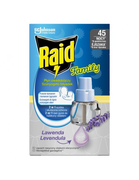 Bezpieczne dla dzieci 2 zapasy do elektrofumigatora owadobójczego Raid bezzapachowy + lawendowy 5905718981144 2