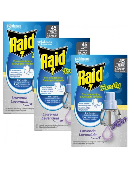 Lawendowy wkład do elektrofumigatora Raid Family 3 x 45 nocy 5905718981236