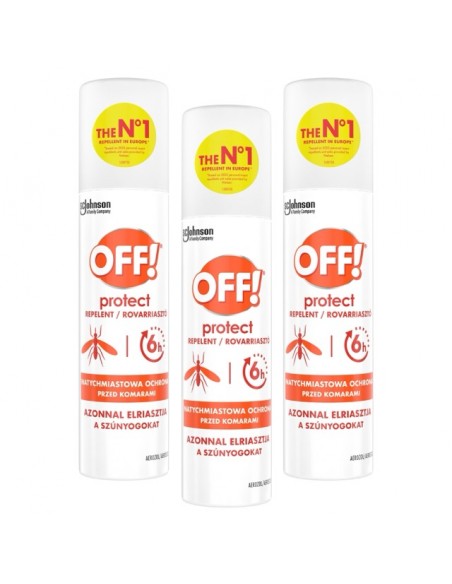 Nietłusty aerozol przeciwko komarom OFF! Protect 3x100 ml 5905718981403