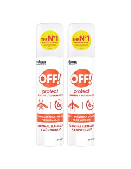 Wygodny repelent w aerozolu przeciw komarom OFF! Protect 2x100ml 5905718981410