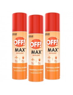 Chroniący przed ukąszeniami komarów i kleszczy repelent w aerozolu OFF! Max 3x100ml 5905718981366
