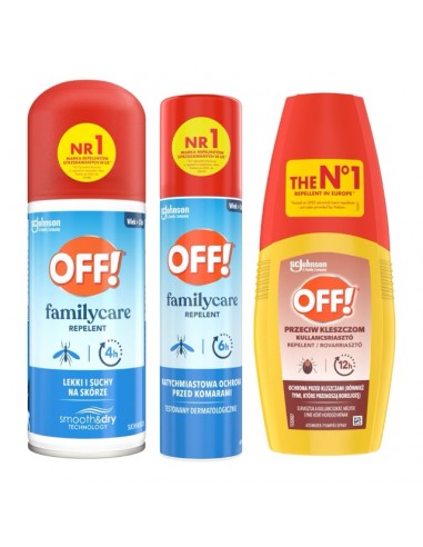 Rodzinny zestaw aerozoli przeciw komarom OFF! 2 x 100ml + płyn przeciw kleszczom 100ml 5905718981090