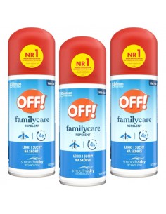Natychmiastowo chroniący suchy aerozol przeciw komarom dla całej rodziny OFF! Family Care 3x100ml 5000204330151