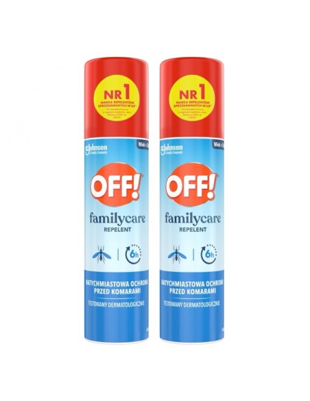 Przyjemny w zapachu spray odstraszający komary dla całej rodziny OFF! Family Care 2x100ml 5000204330182