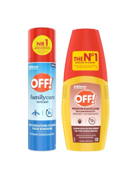 Poręczny zestaw OFF! Family Care aerozol odstraszający komary 100 ml + atomizer przeciw kleszczom 100 ml 5905718981465