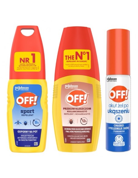Wygodny zestaw środków przeciw kleszczom, komarom i na ukąszenia owadów OFF! 5905718981458