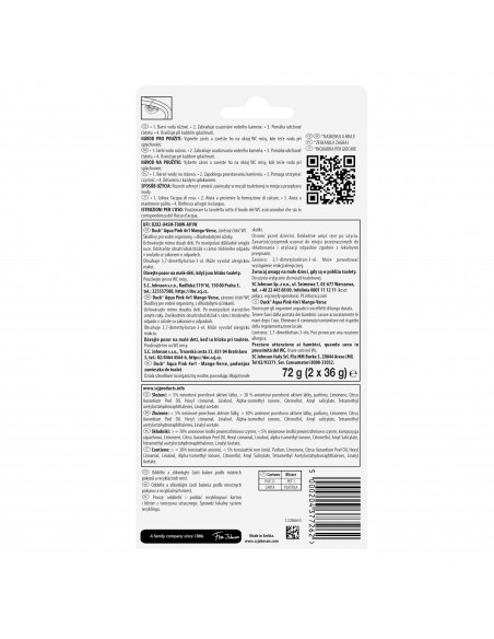 Podwójna zawieszka do toalet Duck Aqua Pink 4in1 Mango Verse 2x 36 g 5000204377262 2