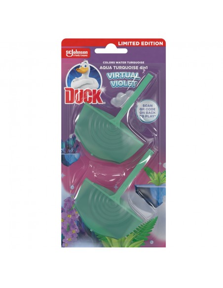 Podwójna zawieszka do toalet Duck Aqua Turquoise 4in1 Virtual Violet 2x 36 g 5000204377293