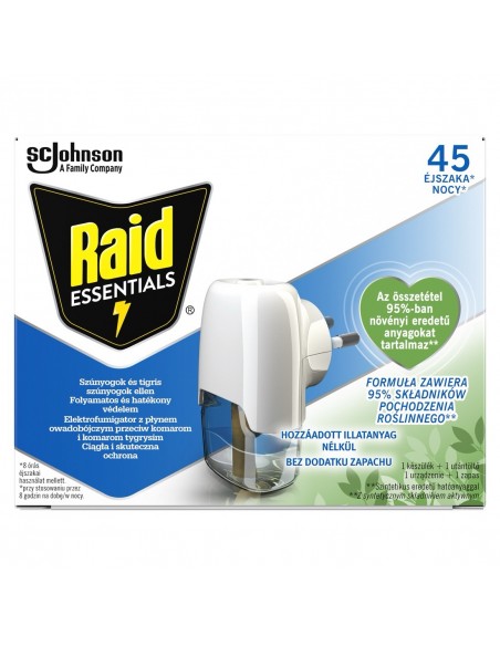 Elektrofumigator z płynem owadobójczym przeciw komarom Raid Essentials 5000204328592