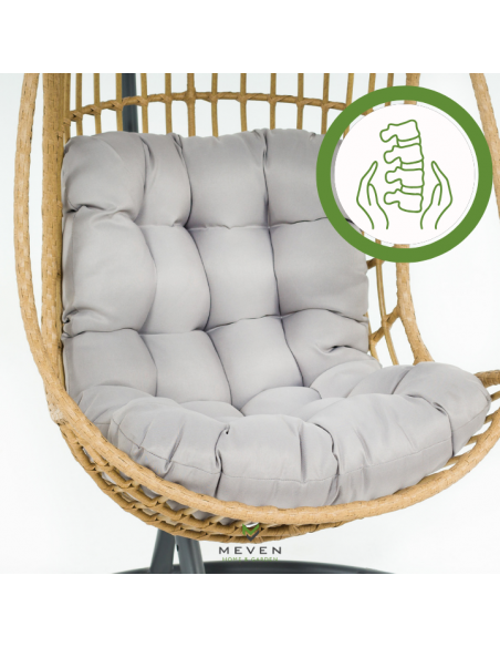 Beżowy fotel podwieszany ogrodowy JARDIN 5902490785014 6