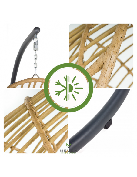 Beżowy fotel podwieszany ogrodowy JARDIN 5902490785014 8