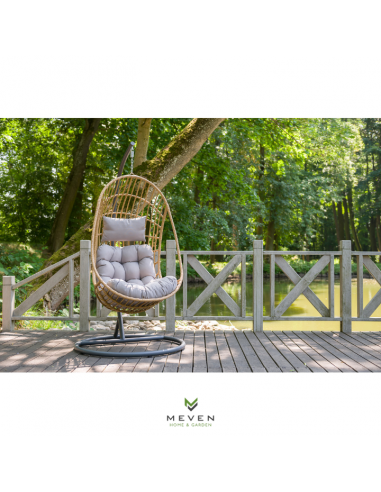 Beżowy fotel podwieszany ogrodowy JARDIN 5902490785014 9