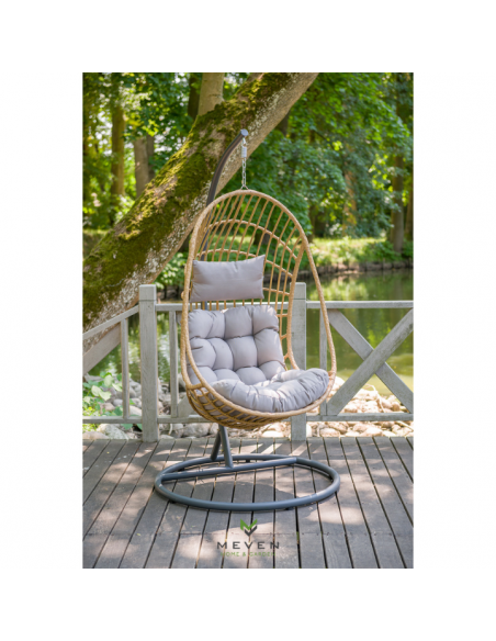 Beżowy fotel podwieszany ogrodowy JARDIN 5902490785014 10
