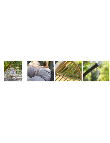 Beżowy fotel podwieszany ogrodowy JARDIN 5902490785014 14