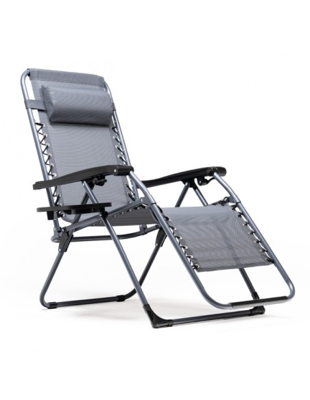 Składany leżak ogrodowy szary Zero Gravity Meven 5905842528949 2