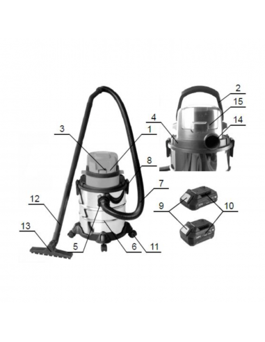 Akumulatorowy odkurzacz przemysłowy NAC IVC-LI-20V - Body 5905842520295 7