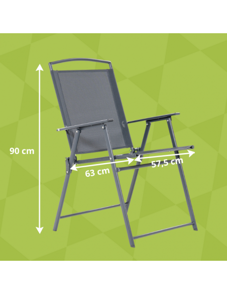 Składane krzesło ogrodowe szare Orlando Meven 2 szt. - Fotele i leżaki Składane krzesło ogrodowe szare Orlando Meven 2 szt. 5905842532533 10