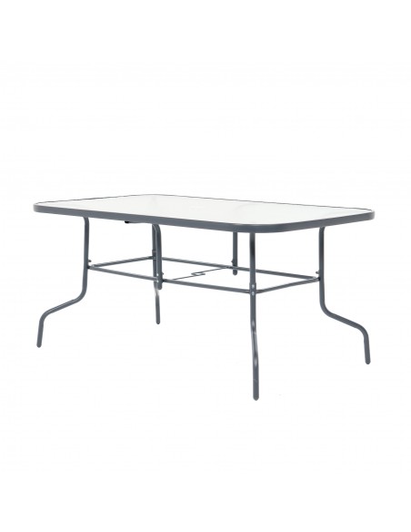 Stół ogrodowy Tampa z blatem ze szkła hartowanego 150 cm × 90 cm × 70 cm - Komplety obiadowe Stół ogrodowy Tampa z blatem ze szkła hartowanego 150 cm × 90 cm × 70 cm 5905842532496