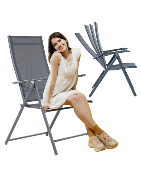 Szary fotel wielopozycyjny Daytona Meven 2 szt. - Fotele i leżaki Szary fotel wielopozycyjny Daytona Meven 2 szt. 5905842532526 16