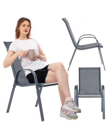 Lekkie krzesło ogrodowe szare Floryda Meven 2 szt. - Fotele i leżaki Lekkie krzesło ogrodowe szare Floryda Meven 2 szt. 5905842532519 17