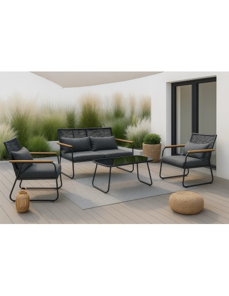 Nowoczesne meble ogrodowe - sofa + stolik + 2 fotele Cuba Meven 5905842533837 8