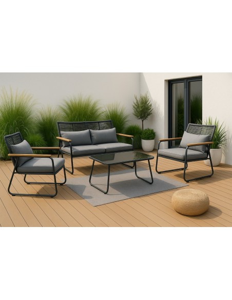 Nowoczesne meble ogrodowe - sofa + stolik + 2 fotele Cuba Meven 5905842533837 13