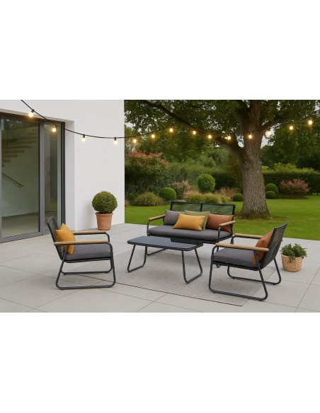 Nowoczesne meble ogrodowe - sofa + stolik + 2 fotele Cuba Meven 5905842533837 15