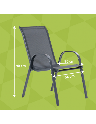 Szare krzesła ogrodowe, na taras, balkon Meven 4 szt. 5905842532519 10