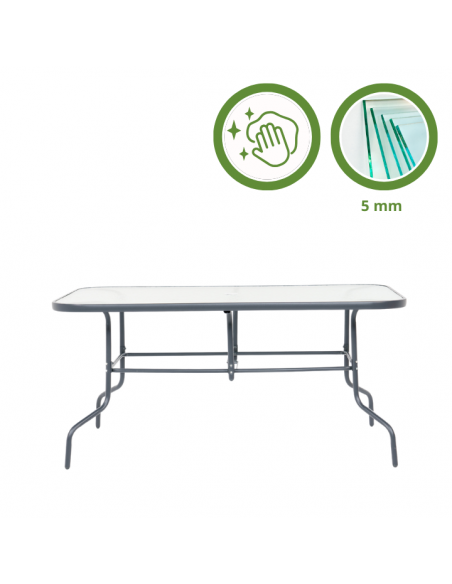 Stylowe meble ogrodowe dla 4 osób - stół obiadowy + 4x krzesło Meven 5905842532496 7