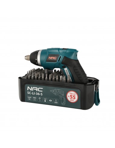 Wkrętak akumulatorowy z zestawem akcesoriów NAC SC-LI-36-S 5905842520301 5