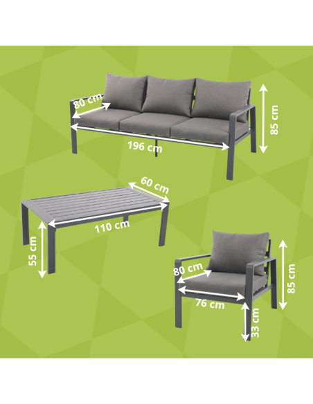 Aluminiowy zestaw mebli do ogrodu, na taras Aruba Meven 5905842533820 8