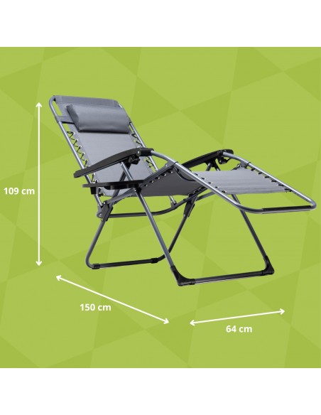 Lekki fotel ogrodowy składany Zero Gravity Meven - zestaw 2 szt. 5905842528949 11