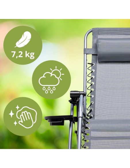 Lekki fotel ogrodowy składany Zero Gravity Meven - zestaw 2 szt. 5905842528949 12