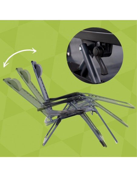 Lekki fotel ogrodowy składany Zero Gravity Meven - zestaw 2 szt. 5905842528949 13