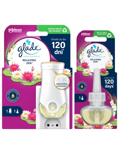 Funkcjonalny elektryczny odświeżacz powietrza Glade® Electric scented oil - Relaxing Zen™ + zapas 5000204117738