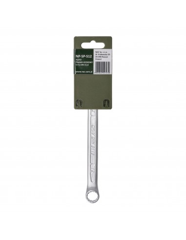 Klucz płasko-oczkowy ze stali chromowo-wanadowej 12 mm NAC NP-SP-S12 5905842527270 2