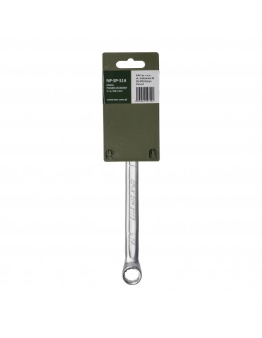 Klucz płasko-oczkowy ze stali chromowo-wanadowej 14 mm NAC NP-SP-S14 5905842527294 2