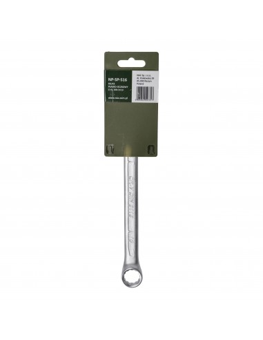 Klucz płasko-oczkowy ze stali chromowo-wanadowej 16 mm NAC NP-SP-S16 5905842527317 2
