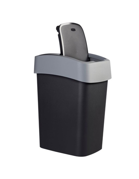 Kosz na śmieci 9L czarny/srebrny Curver Flip Bin 3253922170161 3