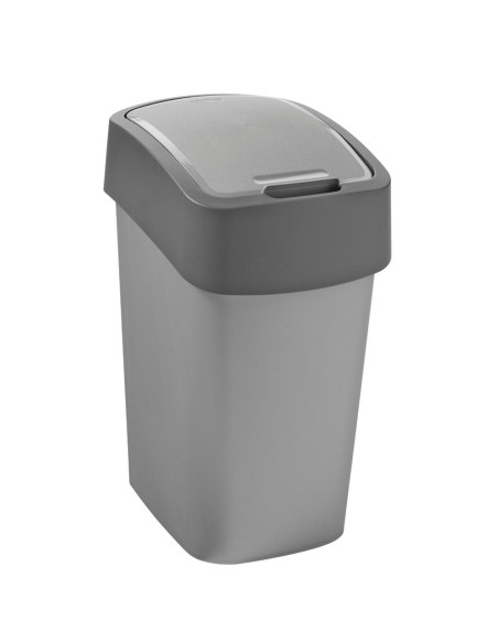 Kosz na śmieci 9L Curver Flip Bin srebrny/grafitowy - Kosze na śmieci Kosz na śmieci 9L Curver Flip Bin srebrny/grafitowy 3253922170031