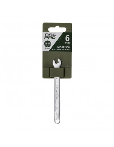 Klucz płasko-oczkowy ze stali chromowo-wanadowej 6 mm NAC NP-SP-S06 5905842527218