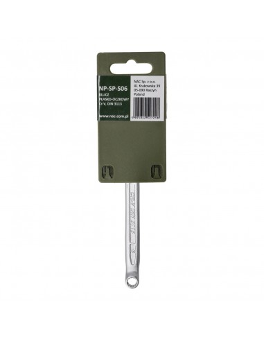 Klucz płasko-oczkowy ze stali chromowo-wanadowej 6 mm NAC NP-SP-S06 5905842527218 2