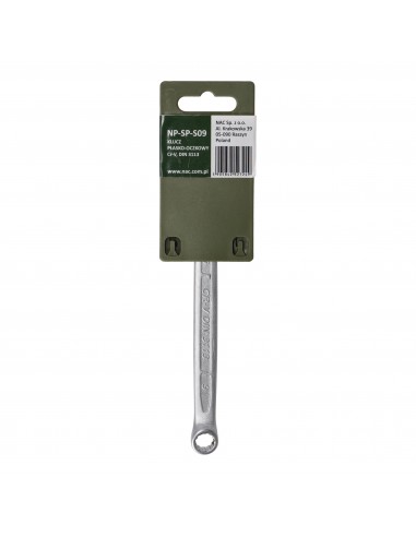 Klucz płasko-oczkowy ze stali chromowo-wanadowej 9 mm NAC SP-S09 5905842527249 2