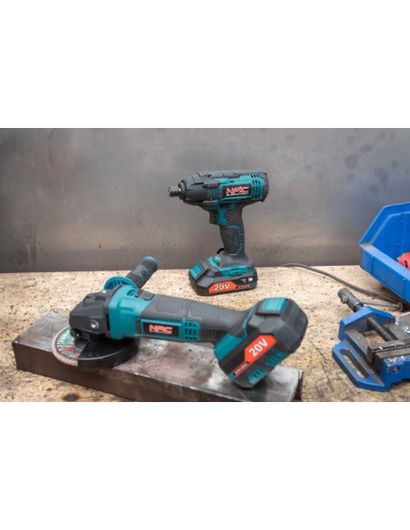 Akumulatorowa szlifierka kątowa NAC 125 mm z akumulatorem i ładowarką AGE-125-LI-B-20V 5902490740211 13