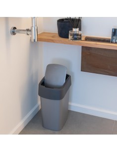 Kosz na śmieci 25L srebrny/grafitowy Curver Flip Bin 3253922171038 2