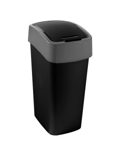 Pojemny kosz na śmieci 45L czarny/srebrny Curver Flip Bin 3253922172165 2