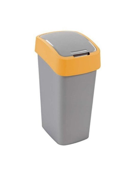 Duży kosz na śmieci 45L srebrny/pomarańczowy Curver Flip Bin - Kosze na śmieci Duży kosz na śmieci 45L srebrny/pomarańczowy Curver Flip Bin 3253922172097