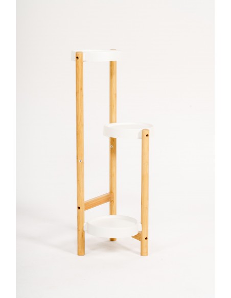 3-piętrowy kwietnik bambusowy biały Meven 26 cm x 50 cm x 80 cm 5905842530904 4