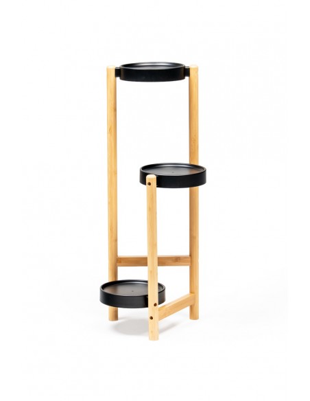 3-piętrowy kwietnik bambusowy czarny Meven 26 cm x 50 cm x 80 cm 5905842530911 2