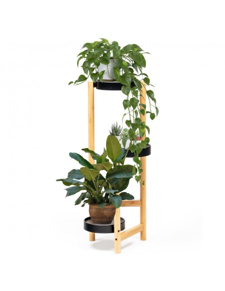 3-piętrowy kwietnik bambusowy czarny Meven 26 cm x 50 cm x 80 cm 5905842530911 12